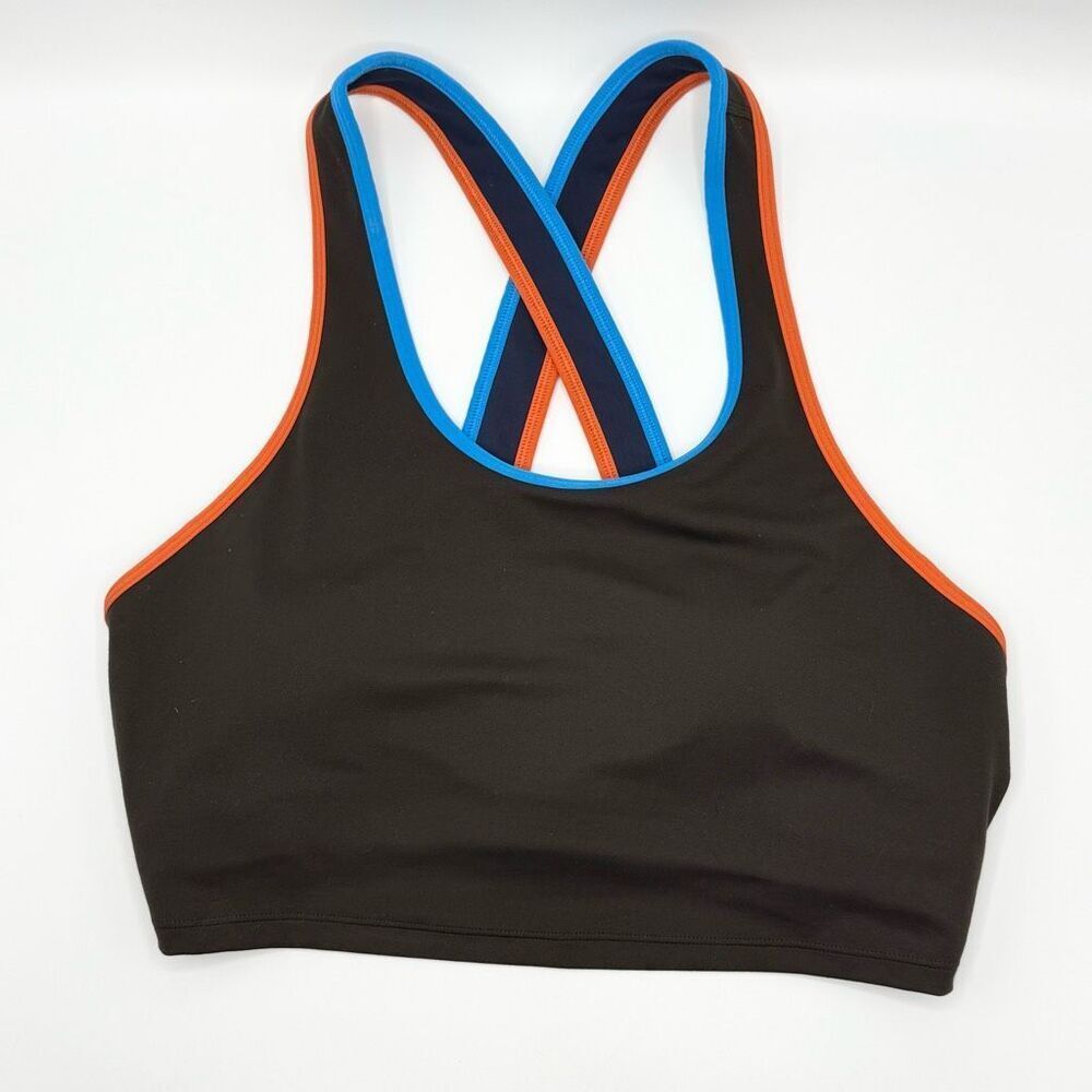 Cotopaxi Brown and Blue Sports Bra X-Back Design